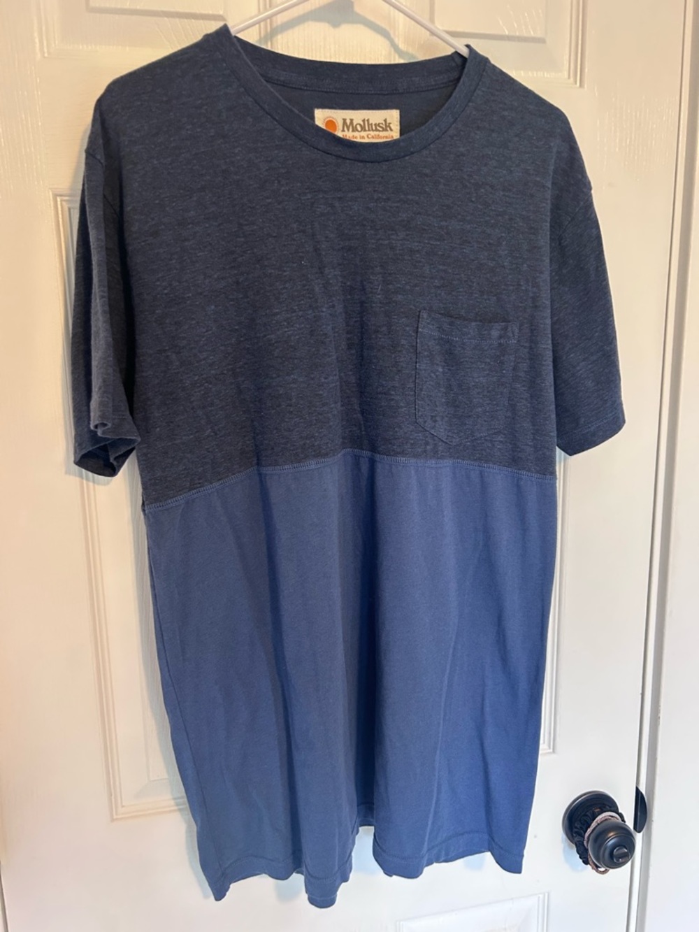 Mollusk Men's Two-Tone Navy & Slate Blue Pocket Tee